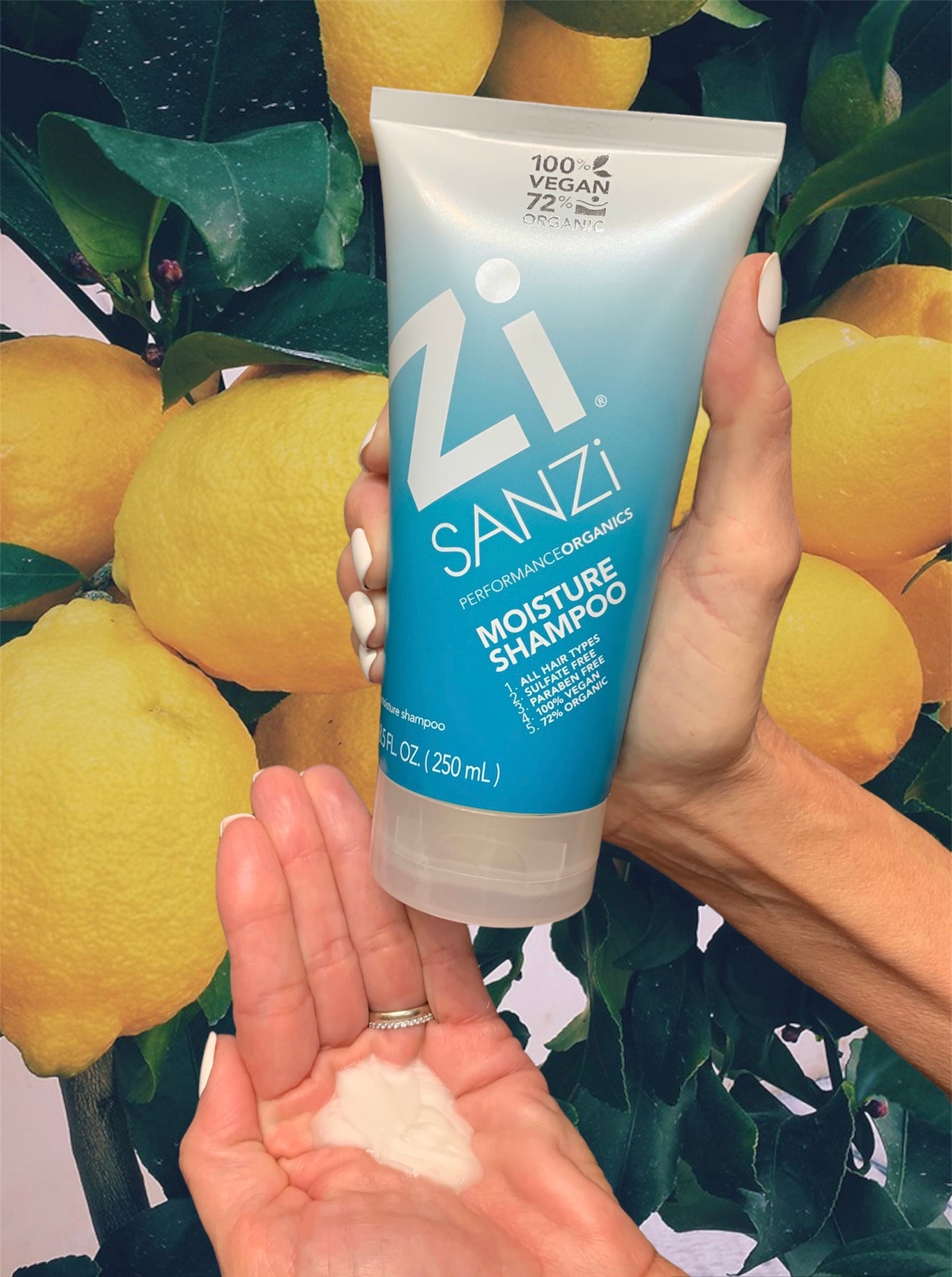 Zi Sanzi Organic Moisture Shampoo Trio, 8.5oz Each - Vegan, Sulfate-Free, for Hydrated Hair, 3-Pack